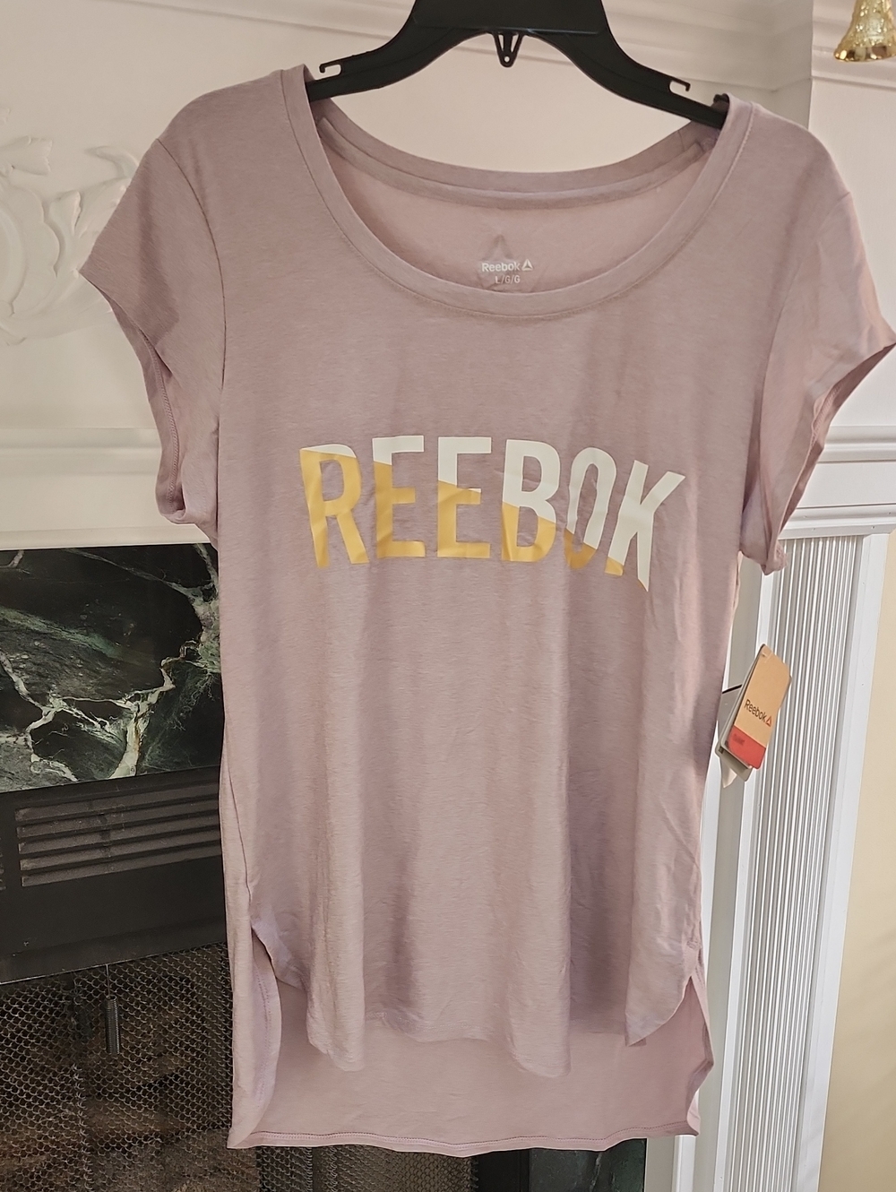Nwt Reebok Lavender Slim Fit Short Sleeve Tee Sz L